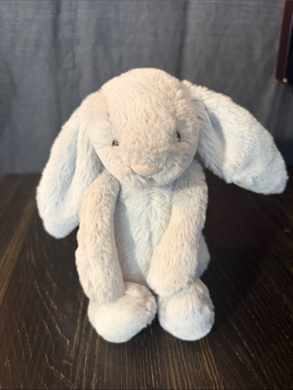 Jellycat Light Gray Bunny Stuffed Animal - Soft Comfort Toy